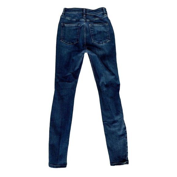 We The Free People Women's Sz 26 Reagan Exposed Button Front Distressed Jeans - Picture 3 of 9